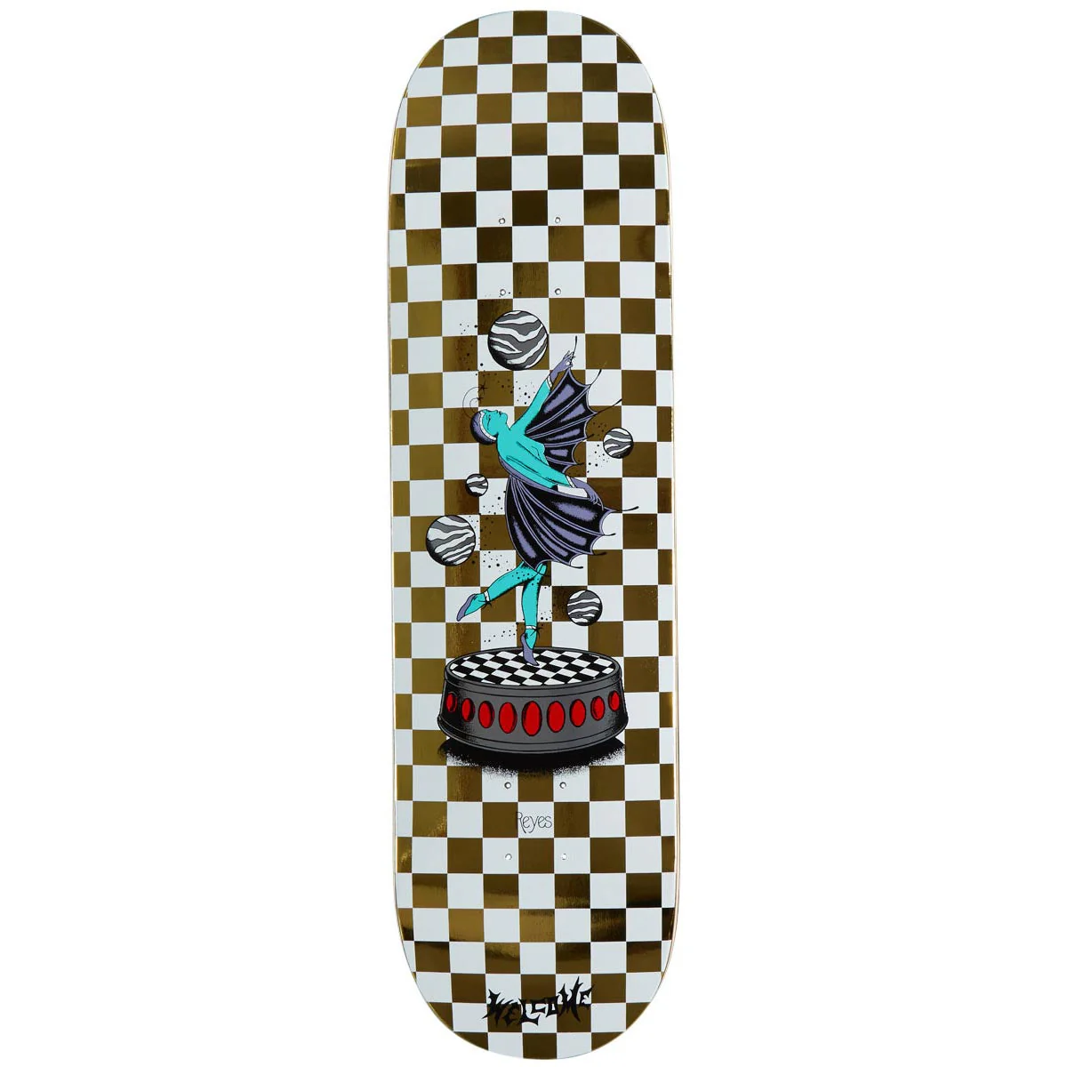 Welcome Dancer On A Popsicle Skateboard Deck - White/Gold Foil - 8.50"