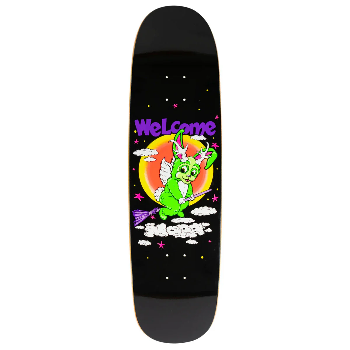 Welcome Full Moon Nora On A Sphynx Skateboard Deck - Black - 8.80"